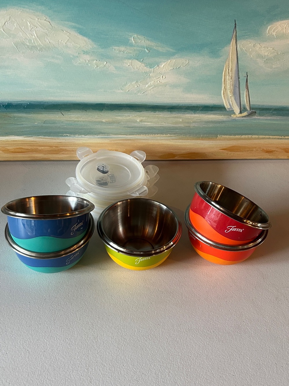 Fiesta Multi-Color Stainless Steel Prep Bowls (Set)
